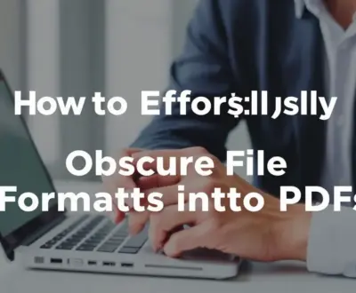 How to Effortlessly Convert Obscure File Formats into PDFs