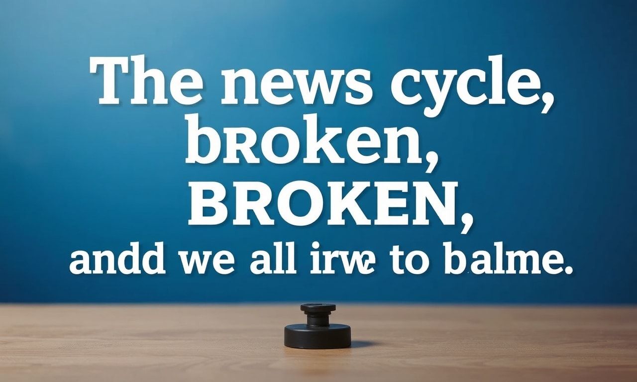 The news cycle is broken, and we're all to blame.