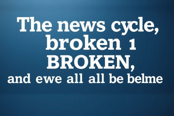 The news cycle is broken, and we are all to blame.