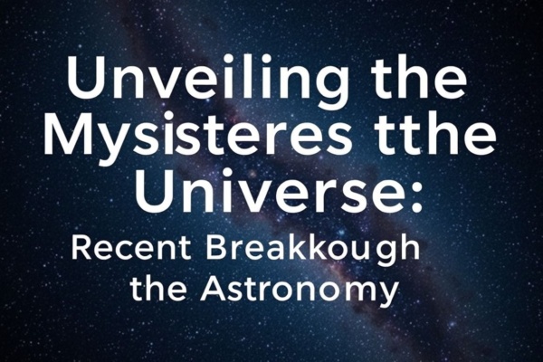 Unveiling the Mysteries of the Universe: Recent Breakthroughs in Astronomy