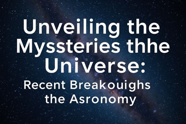 Unveiling the Mysteries of the Universe: Recent Breakthroughs in Astronomy